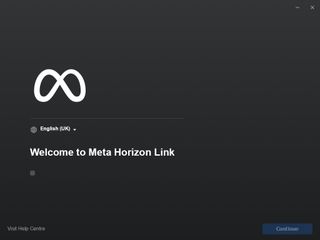 The Meta Horizon Link setup welcome screen running in CrossOver